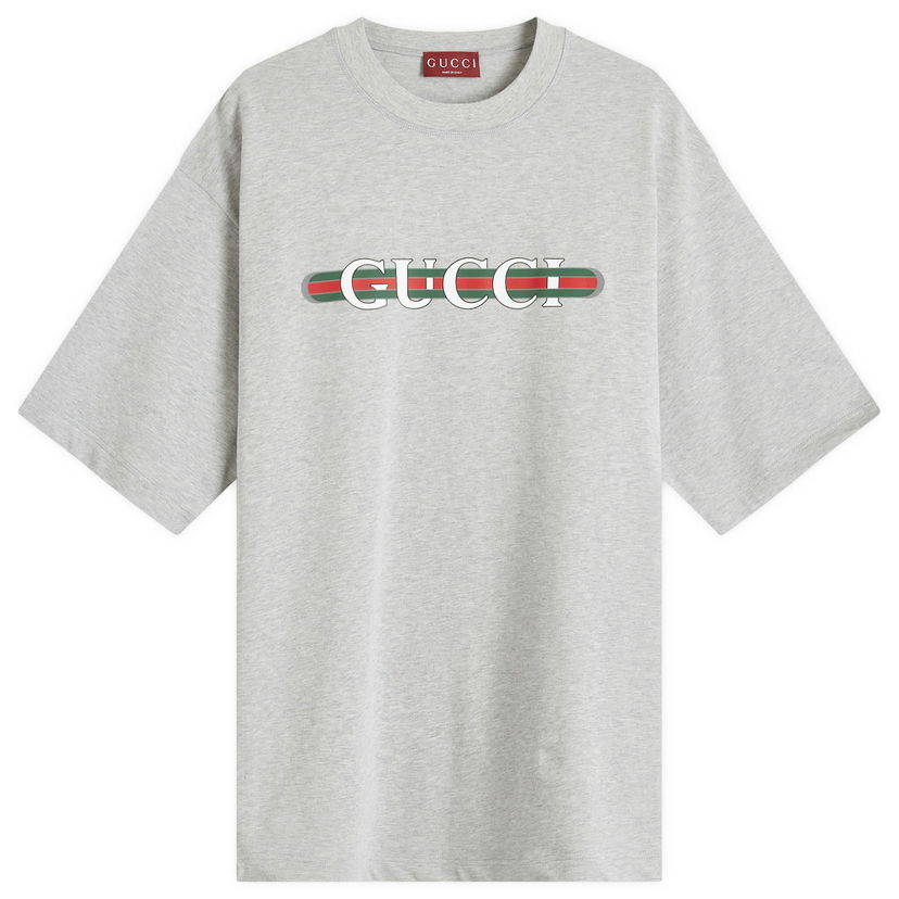 Тениска Gucci Web Logo T-Shirt Сиво | 784361-XJGM9-1230