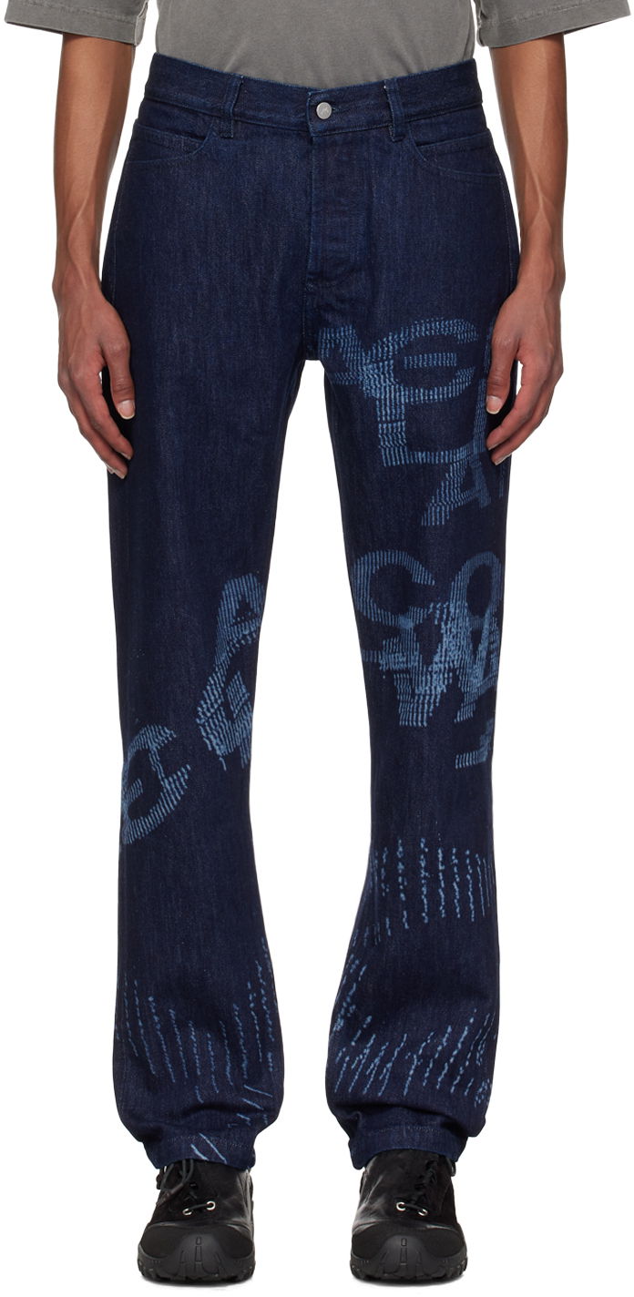 Дънки A-COLD-WALL* Annex Graphic Print Denim Jeans Тъмно синьо | ACWMJS043B, 0