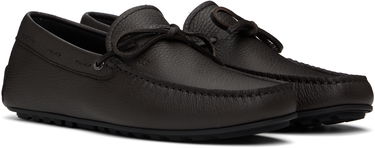 Кецове и обувки BOSS BOSS Grained Leather Driver Sole Loafers Кафяво | 50536247, 3