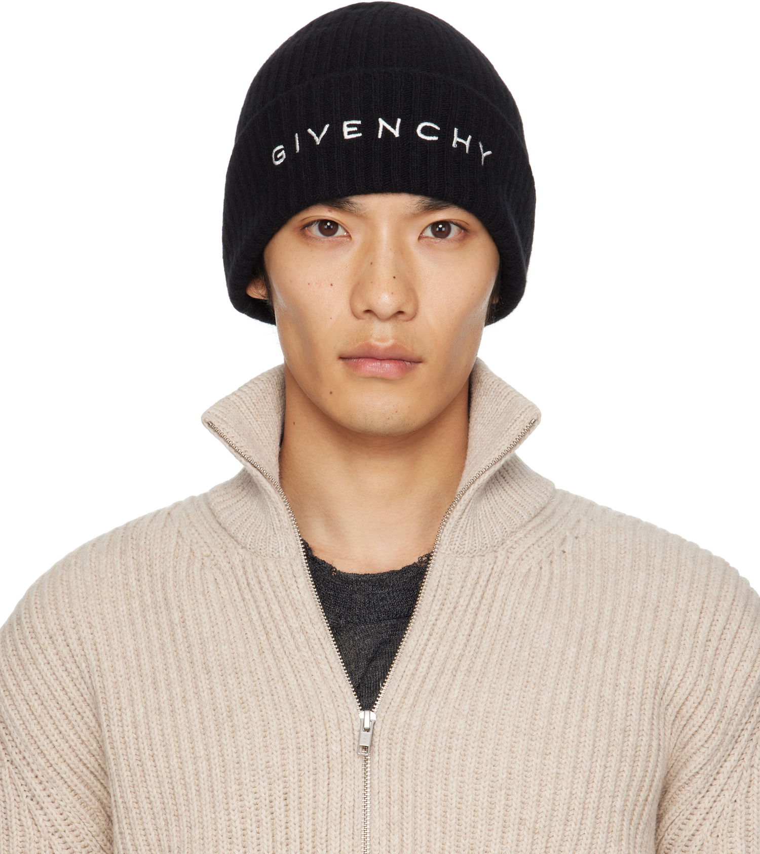 Шапка Givenchy Givenchy 4G Embroidered Beanie Черно | 710003974001-U7927, 0