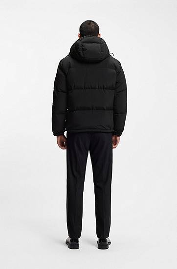 Пухо яке BOSS Hooded Water-Repellent Down-Filled Puffer Jacket Черно | 50549236, 1