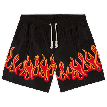 Бански Palm Angels Burning Flames Print Swim Short Черно | PMFA011F22FAB0011025, 0