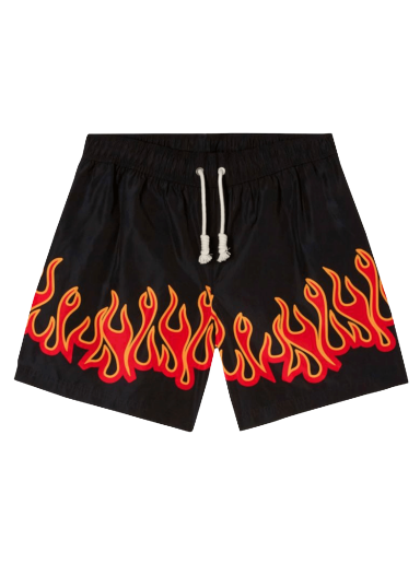 Бански Palm Angels Burning Flames Print Swim Short Черно | PMFA011F22FAB0011025