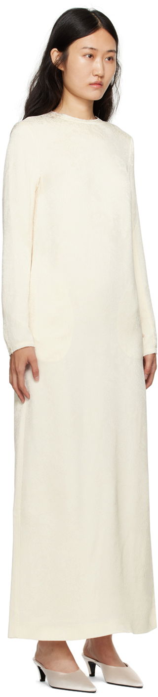 Pокля TOTEME TOTEME Jacquard Maxi Dress Бяло | 233-6036-277, 1