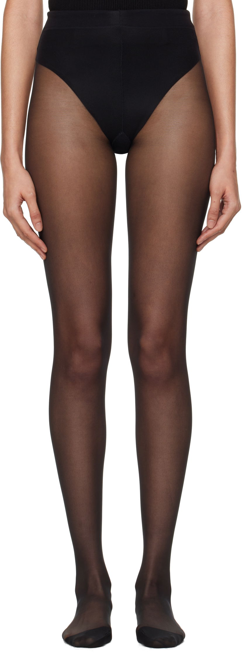 Чорапи Dolce & Gabbana Sheer Tights With Logo Черно | O4A33T ON02S