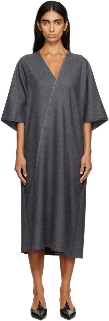 Pокля Maison Margiela MM6 Maison Margiela Raw Edge Midi Dress Сиво | S52DD0066 M35466, 0
