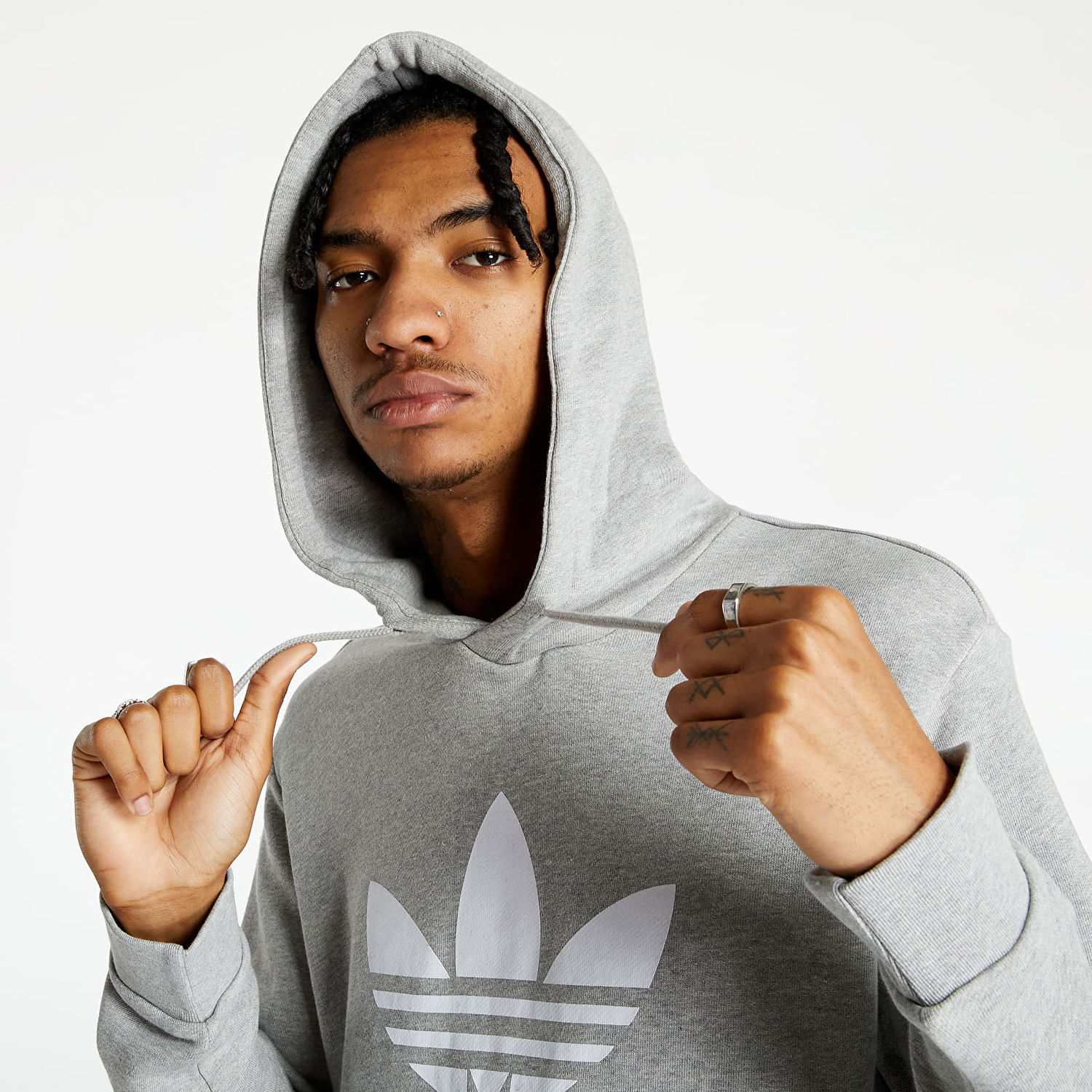 Суитчър adidas Originals Adicolor Classics Trefoil Hoodie Сиво | H06669, 0