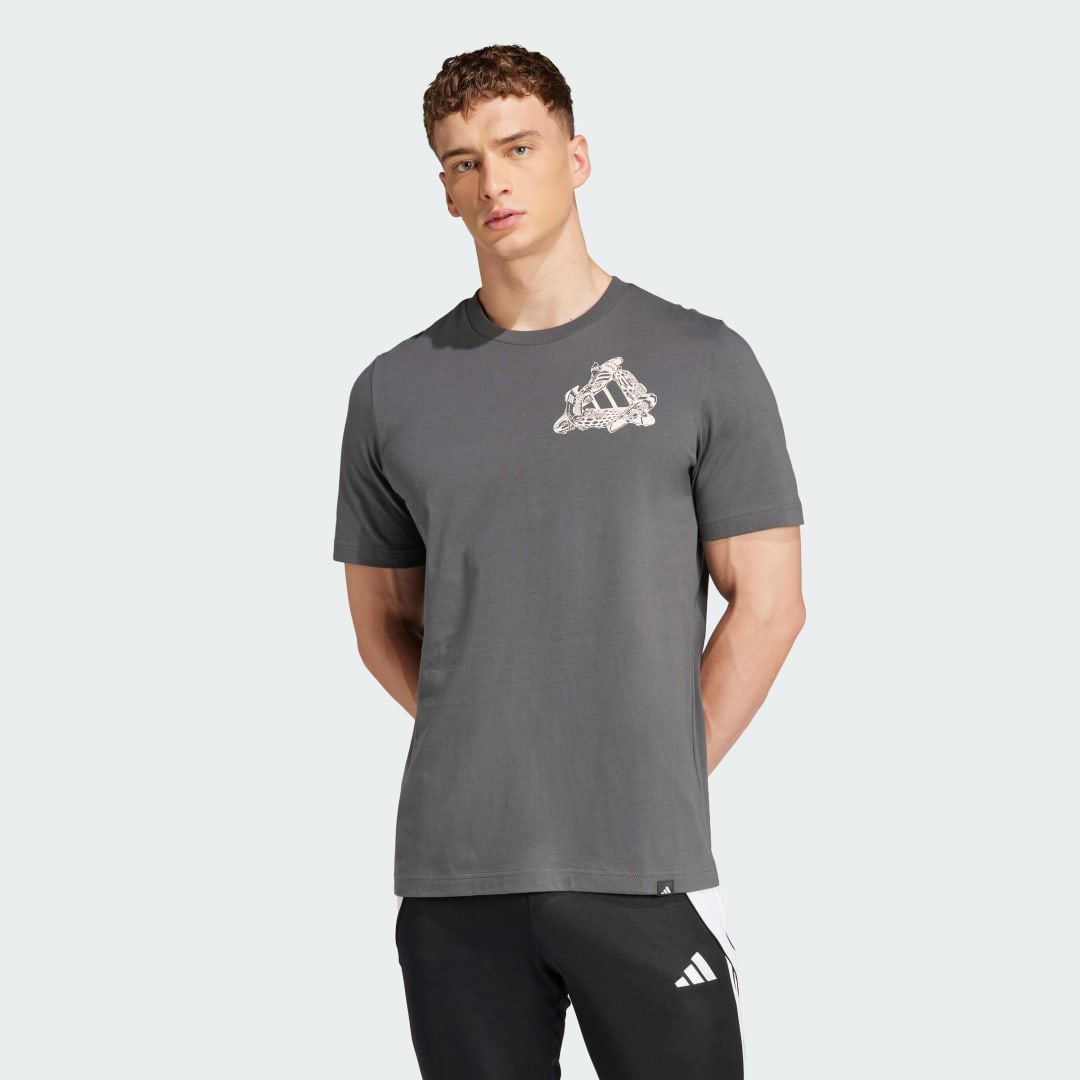 Тениска adidas Performance Football Kicks Graphic Tee Сиво | JD8211, 0