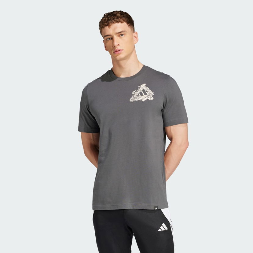 Тениска adidas Performance Football Kicks Graphic Tee Сиво | JD8211