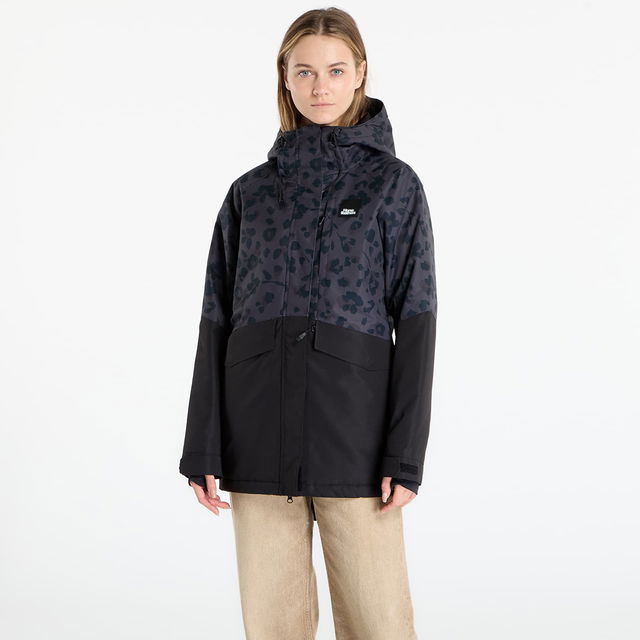 Ember Hooded Two-Tone Jacket Floral Cheetah L