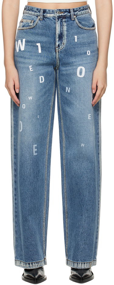 Дънки We11done Random Logo Straight Leg Jeans Синьо | WD-DP3-22-387-W-NV, 0