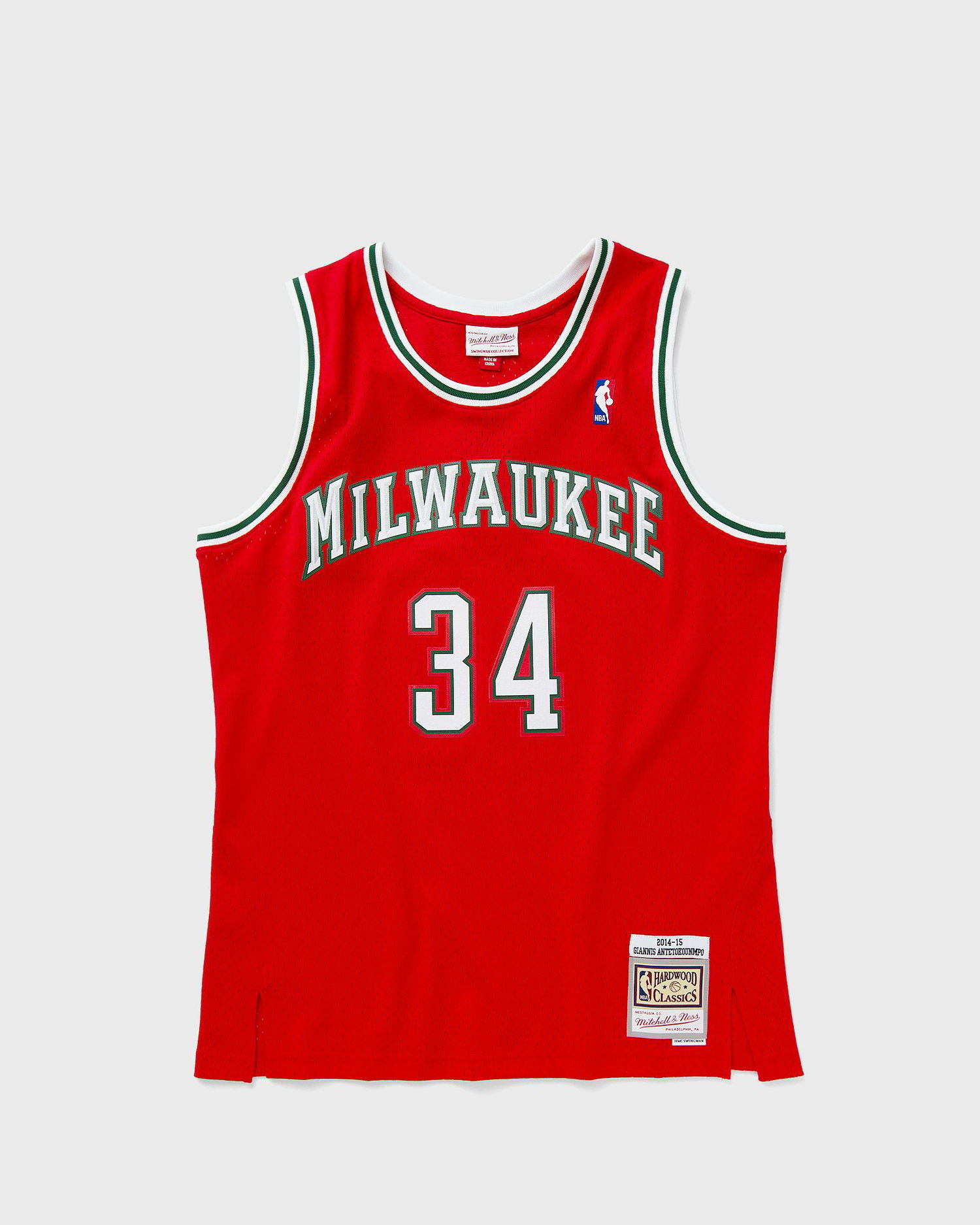 Фланелка Mitchell & Ness NBA Milwaukee Bucks Alternate 2014 GIANNIS ANTEOKOUNMPO #34 Jersey Червено | JY8726-MBURED1, 0