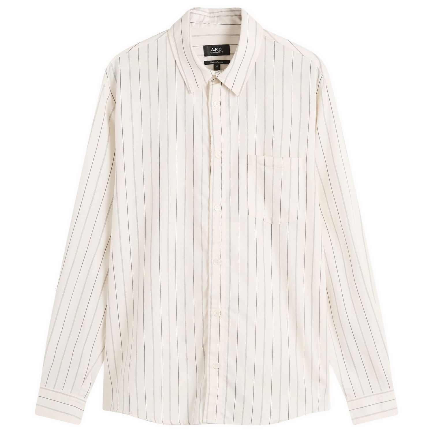 Риза A.P.C. Men's Clement Stripe Shirt, Size Small Бяло | COHJU-H12512-AAD, 0