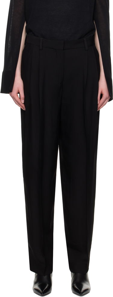 Панталони TOTEME TOTEME Double-Pleat Straight-Leg Trousers Черно | 252-WRB0289-FB0459, 0
