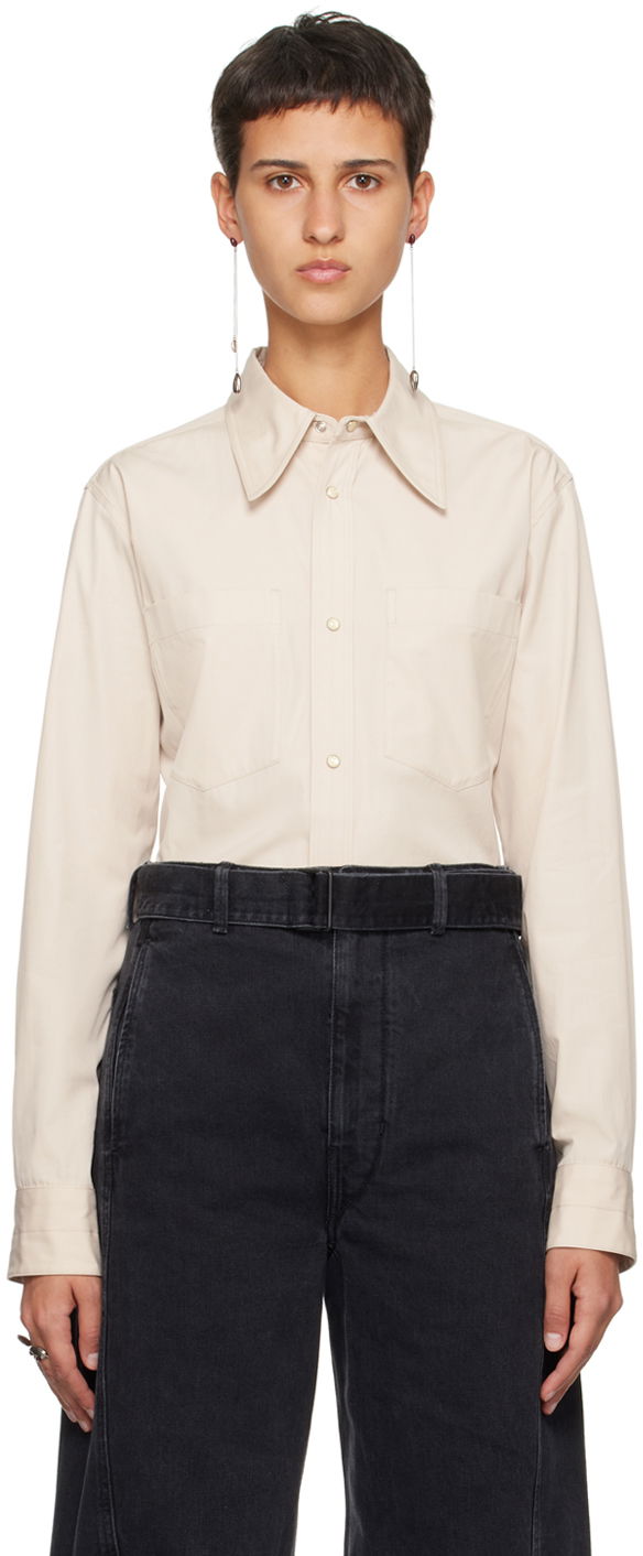 Риза LEMAIRE Pointed Collar Shirt Бежово | SH1053 LF1106, 0