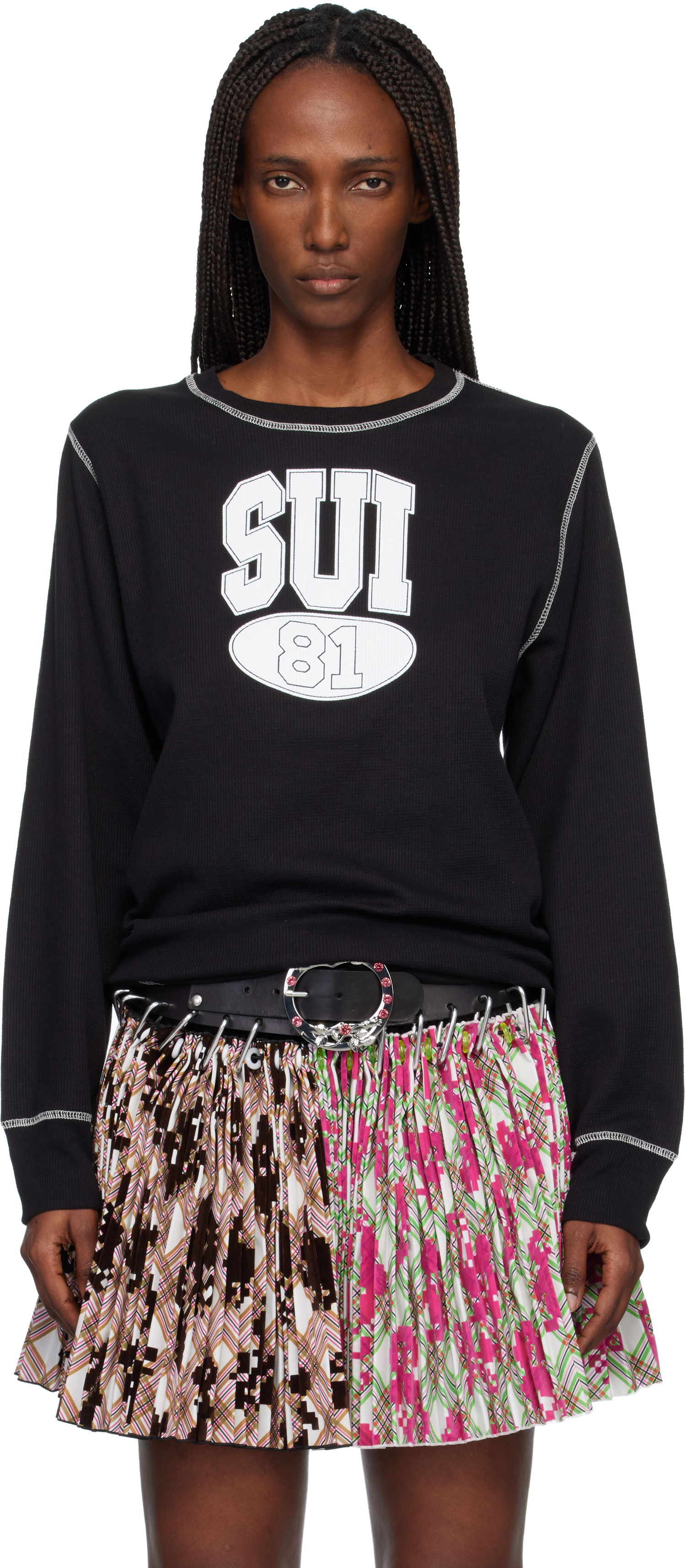 Тениска Anna Sui Anna Sui 'Sui 81' Ribbed Thermal Long-Sleeve T-shirt Многоцветен | T1026B1, 0