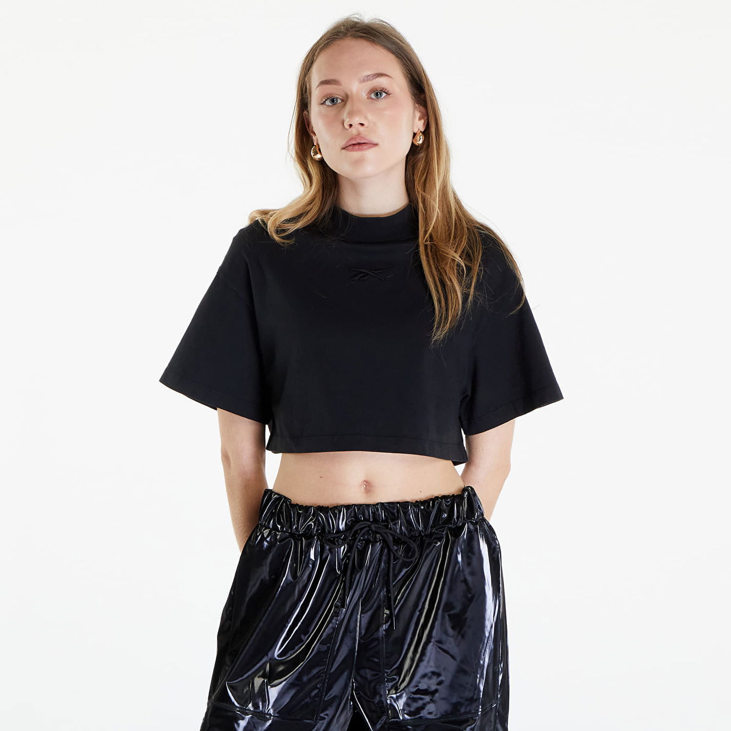 Съкратен топ Reebok Washed Cropped Tee Washed Black Черно | RWAA001C99JER0021000, 0