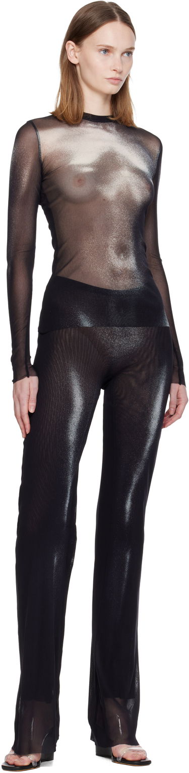 Тениска Jean Paul Gaultier Sheer Mesh Long Sleeve 'The Silver Body Dust' Top Черно | 25/04-W-TO366-M010P-0091, 3