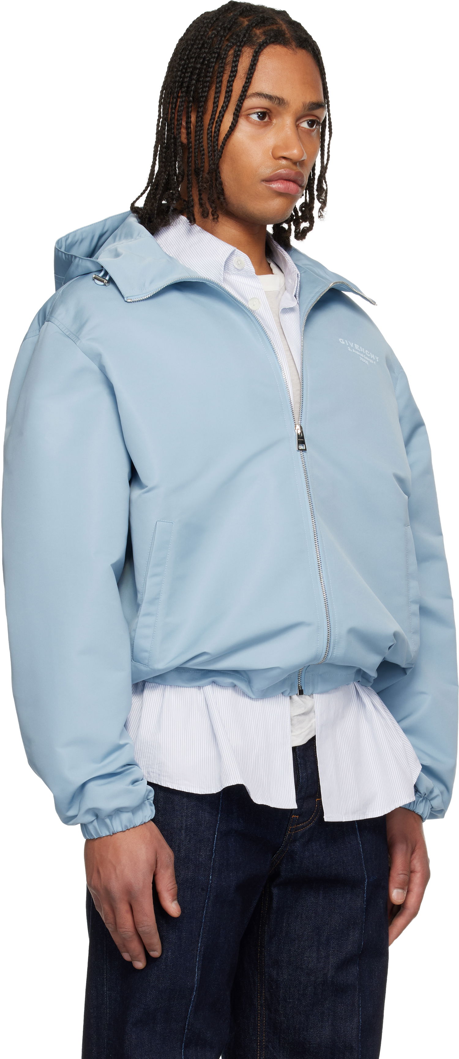 Ветровка Givenchy Hooded Full-Zip Windbreaker Jacket Синьо | BM01DR166P451, 1