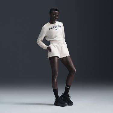 Пуловер Nike Sportswear Phoenix Fleece High-Waisted Loose Fit Shorts Бежово | FD1409-104, 0