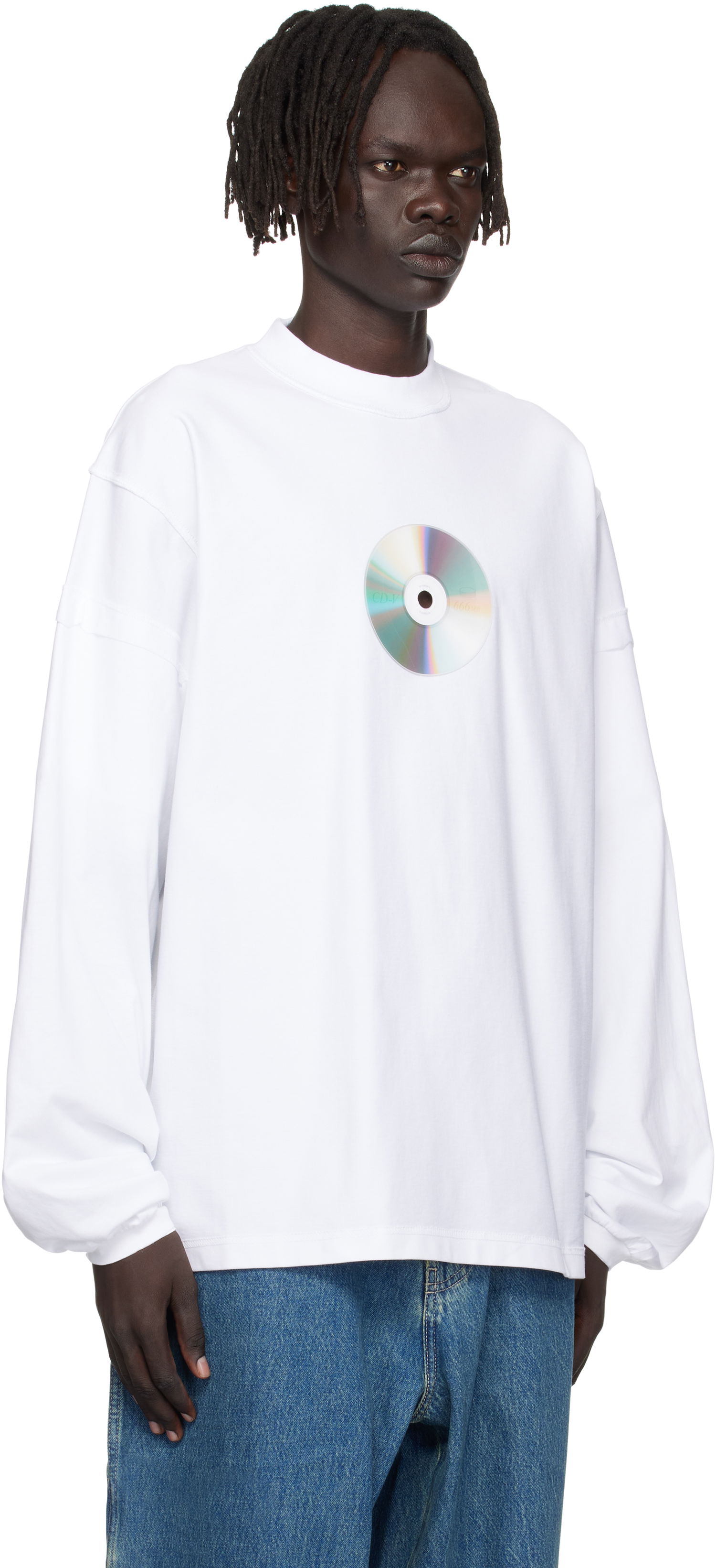 Тениска VETEMENTS Vetements CD Reworked Long Sleeve T-Shirt Бяло | UH76LS780W, 1