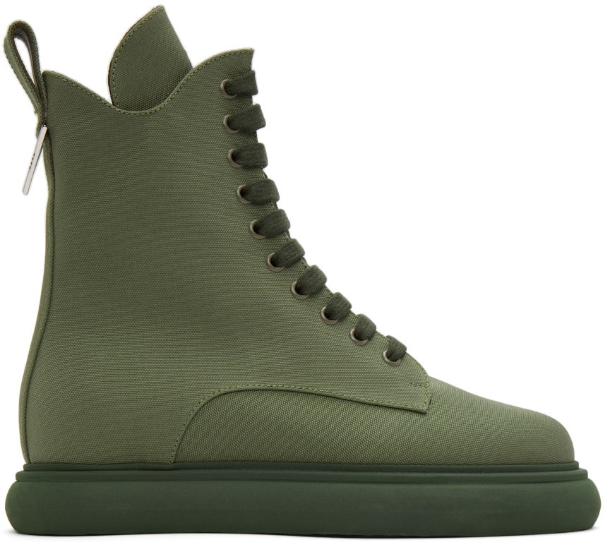 Облекло The Attico Attico Selene Canvas Ankle Boots Зелено | 221WS443 C008, 0