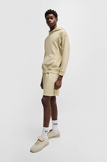 Суитчър BOSS Vintage Eyelet Cotton-Terry Hoodie Бежово | 50538681, 1