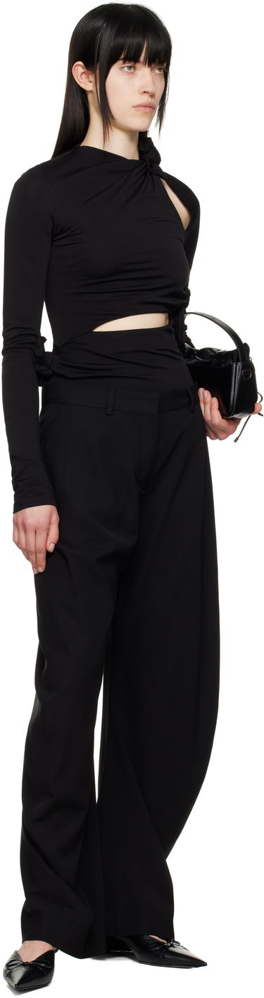 Тениска Acne Studios Acne Studios Knotted Cutout Long Sleeve Top Черно | AL0453-, 4