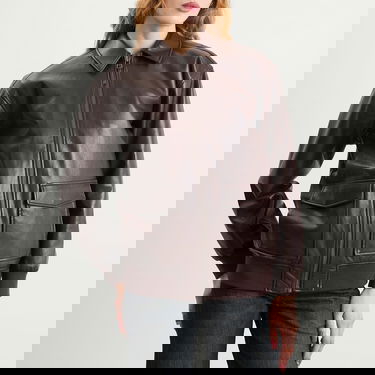 Яке бомбър Anine Bing Anine Bing Kelanie Leather Bomber Jacket Кафяво | A-01-7185-BWN43, 5