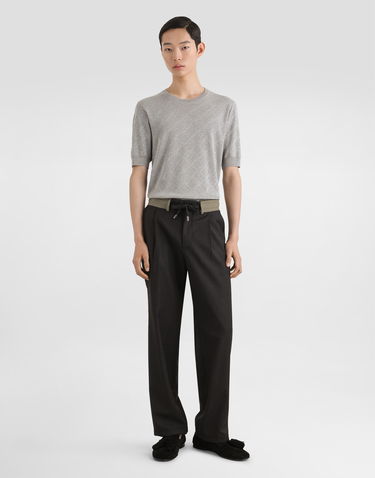 Пуловер Dolce & Gabbana Silk Short-Sleeved Jacquard Pullover Сиво | GXX03TJBSO9V0545, 1