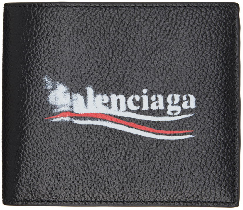 Портфейл Balenciaga Black Political Stencil Bifold Wallet Черно | 5943152AA3B