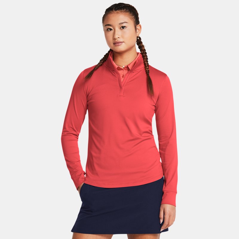 Тениска Under Armour Playoff mit ¼-Zip für Damen Rot Solstice / Midnight Blaue Marine / Midnight Blaue Marine M Червено | 1383614-814