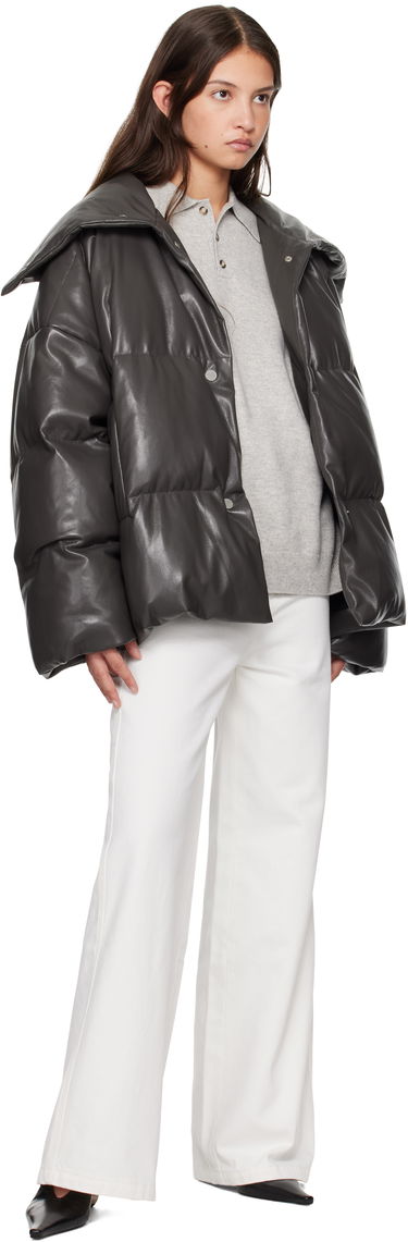 Пухо яке Nanushka Nanushka Alora Down Vegan Leather Jacket Сиво | NW24FWOW31669, 3