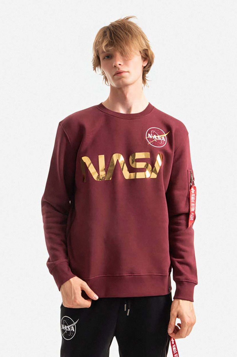 Суитчър Alpha Industries Crewneck Sweatshirt With Print Червено | 178309.605