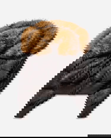 Пухо яке GUESS Distressed Cropped Puffer Jacket with Faux Fur Hood Черно | W5BL10WGF30 JTMU, 0