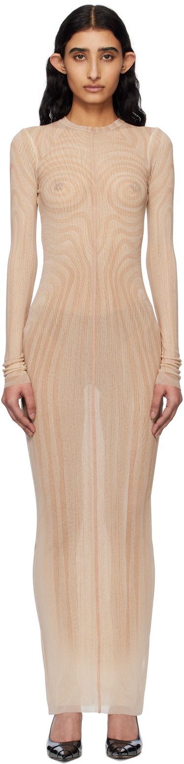 Pокля Jean Paul Gaultier Jean Paul Gaultier 'The Long Spirale' Maxi Dress Бежово | 25/34-F-RO390-T587-2026, 0