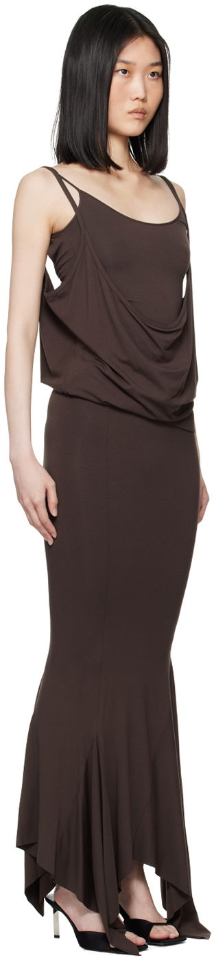 Pокля The Attico Attico Layered Midi Dress Кафяво | 247WCM121 J045, 1
