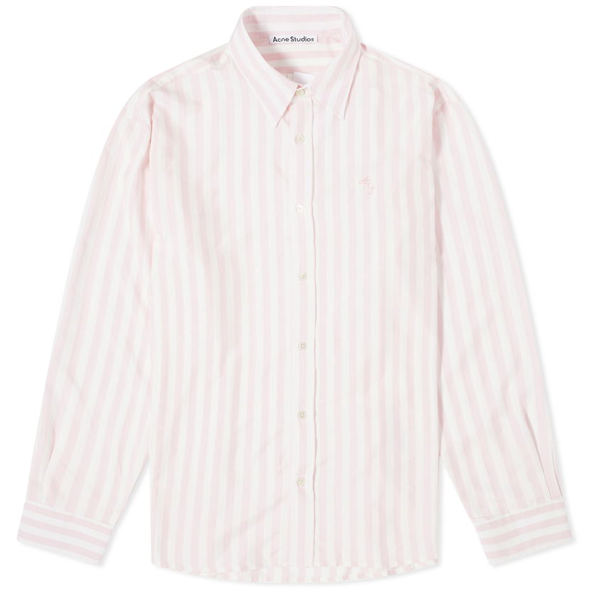 Риза Acne Studios Sandrok Matt Stripe Shirt Розово | BB0584-ANG