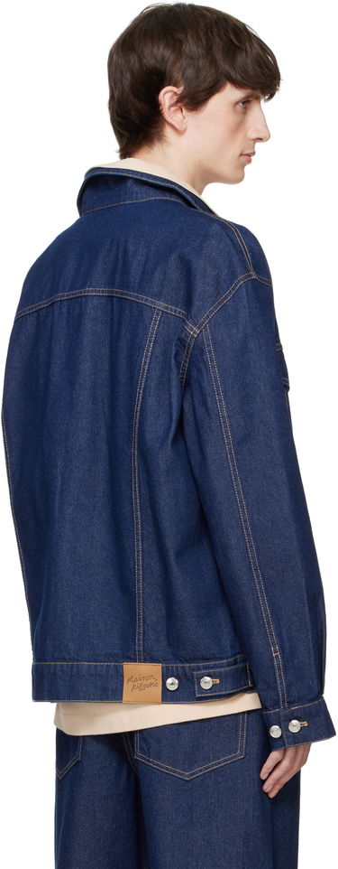 Яке бомбър MAISON KITSUNÉ Maison Kitsuné Profile Fox Denim Trucker Jacket Синьо | OM02103WW0081, 2