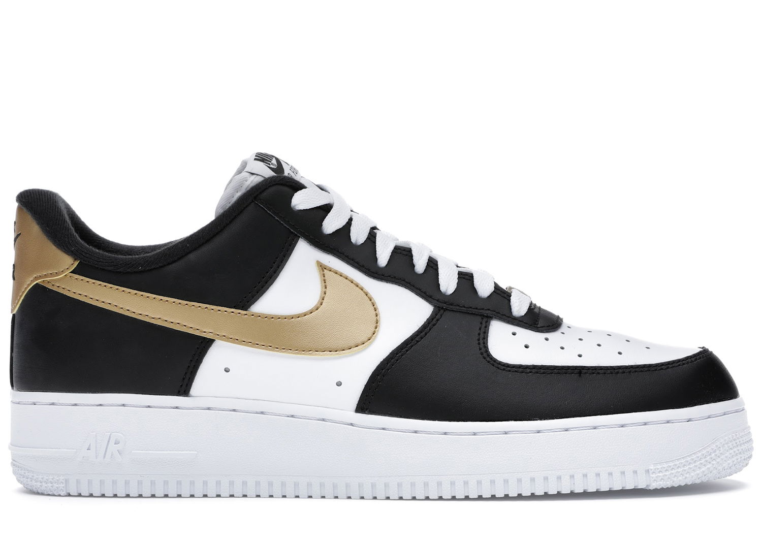 Кецове и обувки Nike Air Force 1 Low Black White Metallic Gold Черно | CZ9189-001, 0