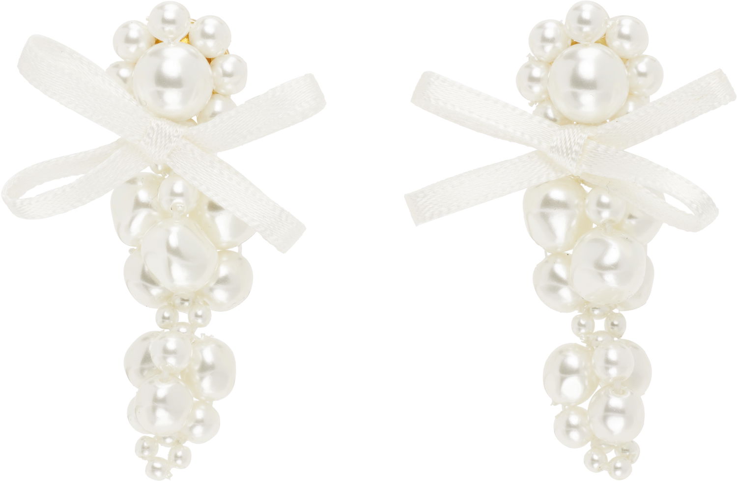Обеци Simone Rocha Simone Rocha Petite Bow Cluster Earrings Бяло | ERG545 0904, 0