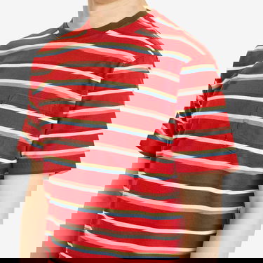 Тениска BEAMS Beams Plus Multi Stripe Pocket T-Shirt, Size Large Червено | 3804-0085-048-35, 5