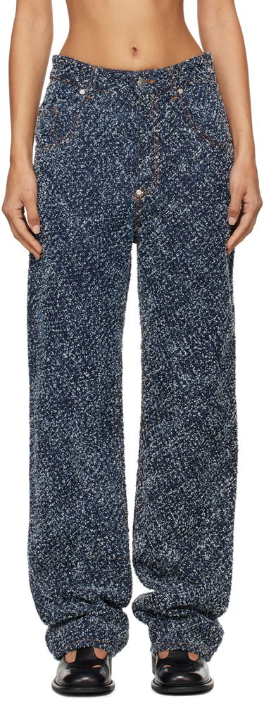 Дънки Stella McCartney Stella McCartney High-Rise Bouclé Jeans Синьо | 6D03363SPH99, 0