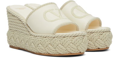 Кецове и обувки Valentino Valentino Garavani VLogo Torchon Wedge Slide Sandals Бежово | 6W2S0KC5YWI, 3