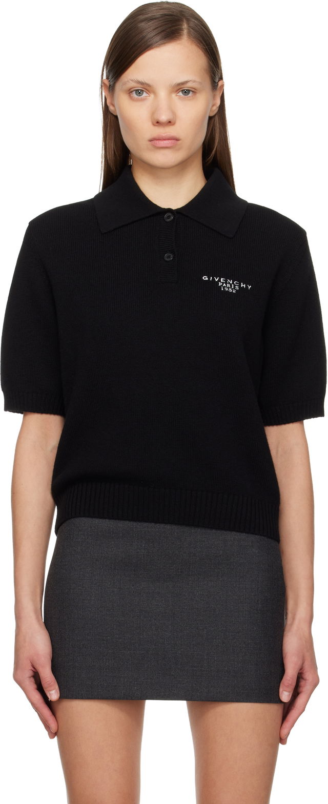 Wool & Cashmere Knit Short Sleeve Polo Shirt