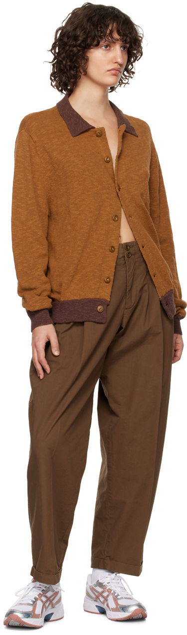 Панталони YMC Keaton Pleated Trousers Кафяво | Q4UAN, 3