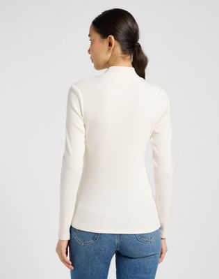 Тениска Lee Lee Slim Mock Neck Tee Size XS Бяло | 112370950, 0