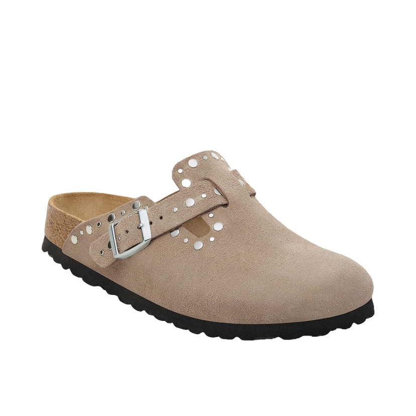 Кецове и обувки Birkenstock Boston Rivet Suede Leather Regular Fit Clog Бежово | 1030437