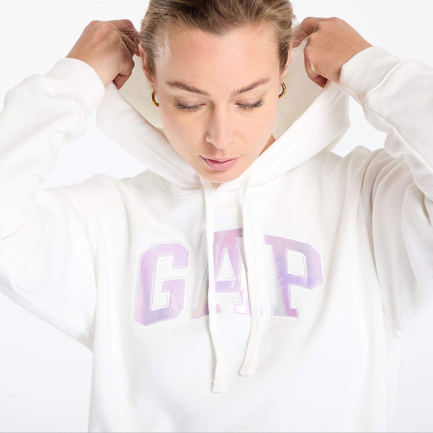 Суитчър GAP Logo Hoodie Бяло | 463506-83, 1