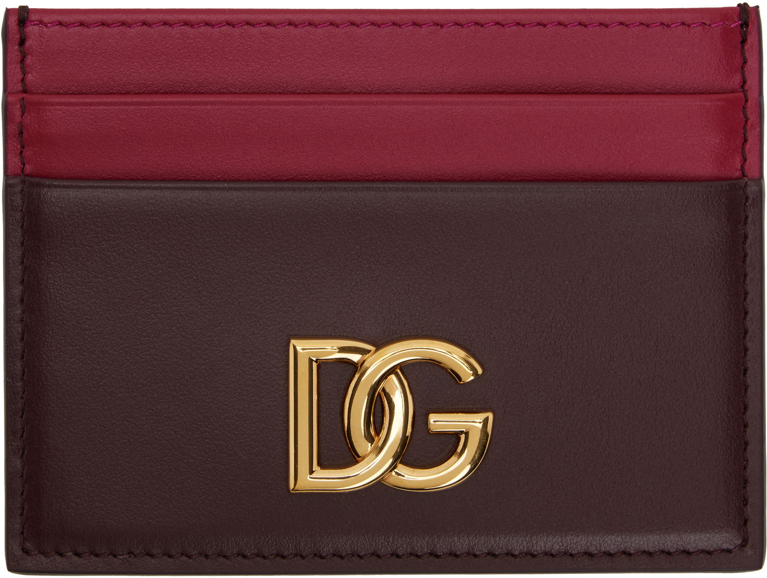 Портфейл Dolce & Gabbana Dolce&Gabbana Calfskin DG Logo Card Holder Бургунди | BI0330 A9M75, 0